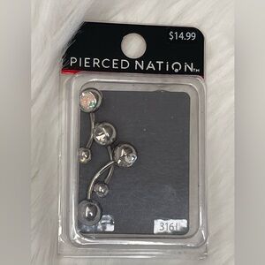 Pierced Nation Belly Button Jewelry with Crystal Accents